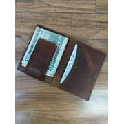 Vintage Leather Money Clip Wallet With Magnetic