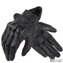 Vintage Leather Motorcycle Gloves Women's E-Bike Riding Gloves