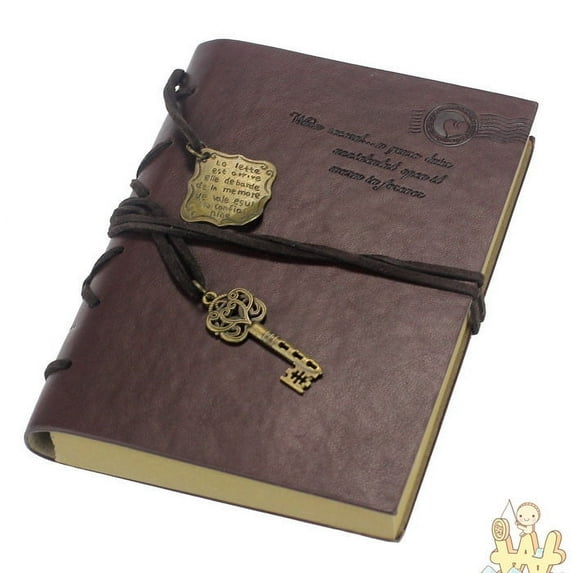 Vintage Leather Notebook | Dark Brown Journal | 160 Sheets 320 Pages | Unique Retro Diary | Travel Log | Writing Notebook | Refillable Notepad | 14x10x2cm | Gift for Writers