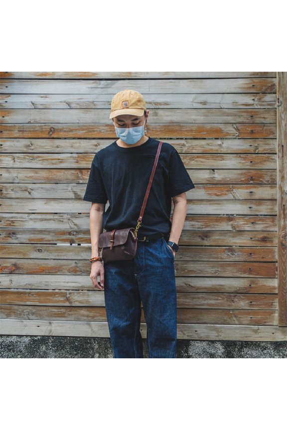 Vintage Leather One-shoulder Messenger Bag,Coffee