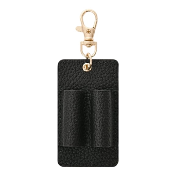 Vintage Leather Pen Holder Double Slots Pen Clip Holder with Removable Keychain For Notebooks And Travel Essential