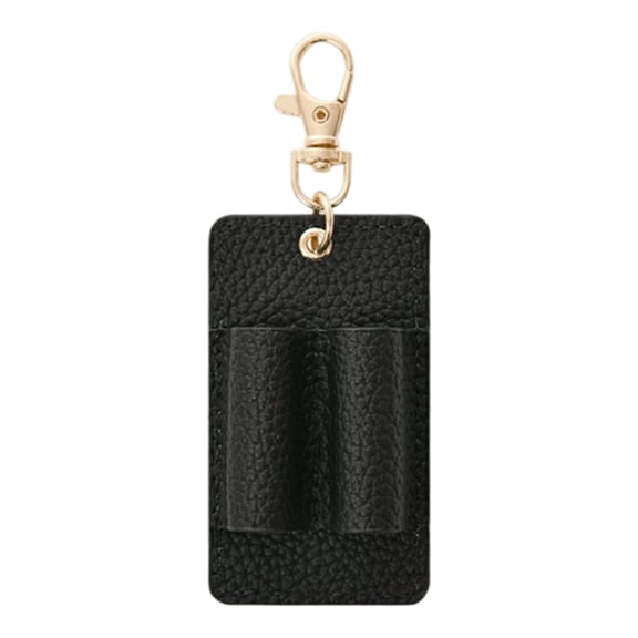 Vintage Leather Pen Holder Double Slots Pen Clip Holder with Removable Keychain For Notebooks And Travel Essential