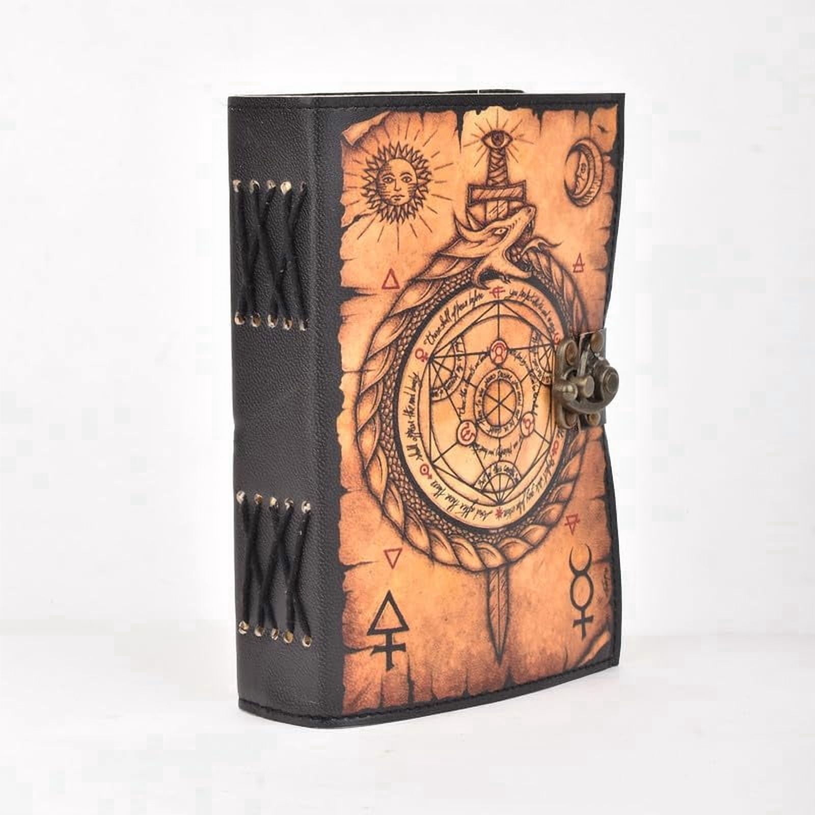 Vintage Leather Printed Lock Diary Notebook – 5 x 7 Inch, 160 Pages, Unruled Journal for Writing & Gifting