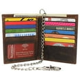 thumbnail image 1 of Vintage Leather RFID Blocking Hipster Bifold Biker Long Chain Men's Wallet, 1 of 31