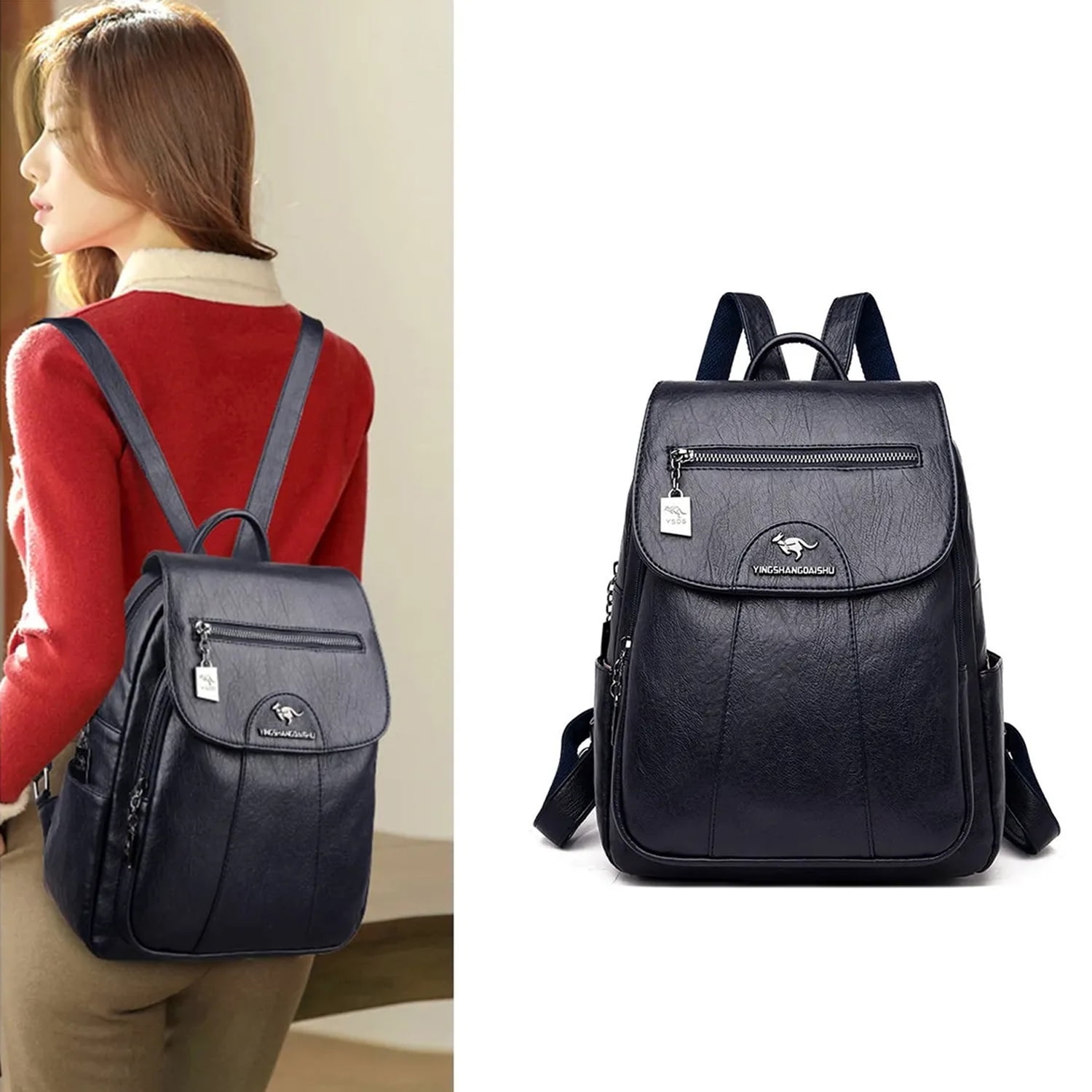 Best Vintage Rivet Leather Rucksack Bag Womens Small School Backpacks –  Feltify