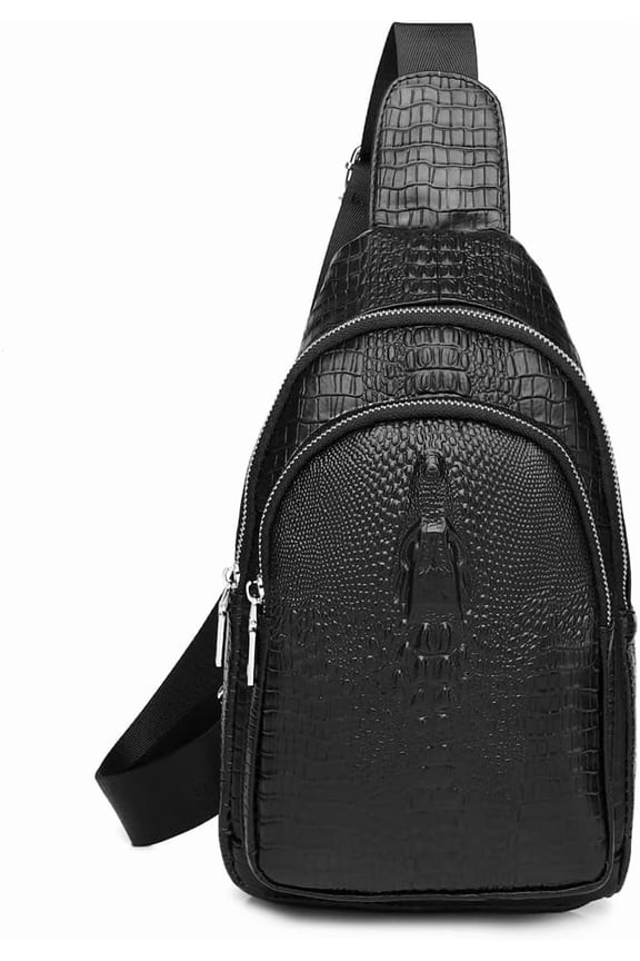 Vintage Leather Sling Bag Backpack for Men Crossbody Shoulder Chest DayPack Backpacks