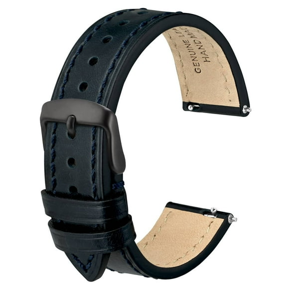 Vintage Leather Watch Band,18mm Quick Release Replacement Calf Skin Watch Strap for Men and Women,Stainless Steel Buckle