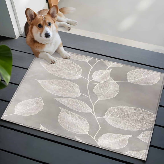 Vintage Leaves 2x3 Area Rugs for Living Room, Overlay Leaves Vintage Texture Non Slip Floor Mat Washable Low-Profile Indoor Carpet for Bedroom, Dining Room, Bathroom