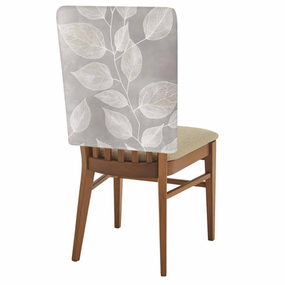 Vintage Leaves Chair Back Covers Pack of 1, Overlay Leaves Vintage Texture Removable Dining Seat Cover Washable Kitchen Chair Slipcovers Protective for Party Festival Decoration 19x20in
