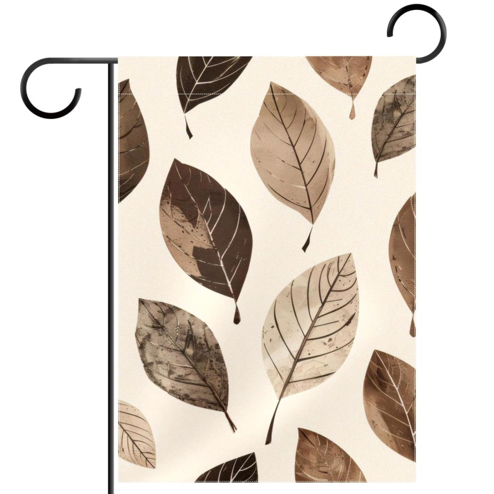 Vintage Leaves Double Sided Garden Flag Decorative Weather Resistant Yard Flag, Large DIY Vertical Flag for Farmhouse Patio Lawn, 28x40 Inch