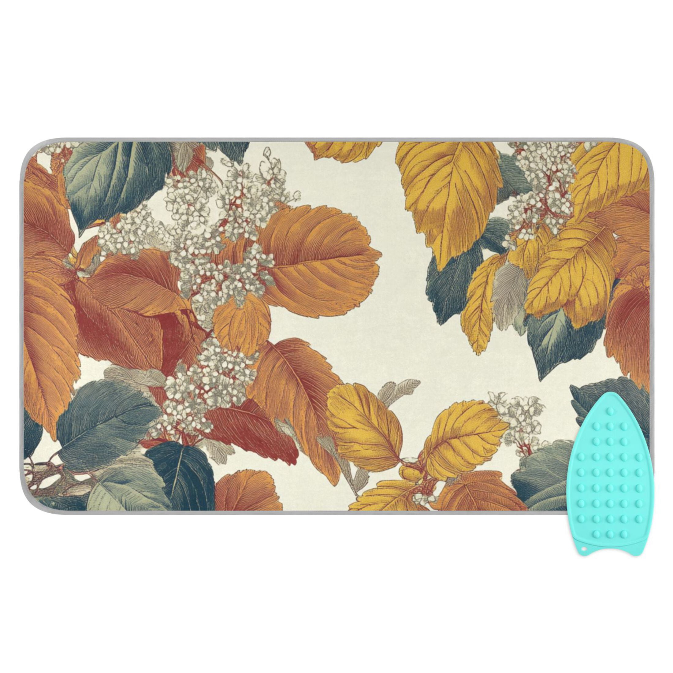 Vintage Leaves Ironing Mat Blanket for Table Top Travel Portable Ironing Board Pad 47.2x27.6 Inch