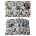 thumbnail image 1 of Vintage Leaves Placemats Set of 1, Blue Tropical Plant Linen Texture Non-Slip Place Mats Washable Table Mats for Kitchen Dining Table Decorations Indoor/Outdoor, 1 of 9