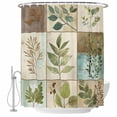 thumbnail image 1 of Vintage Leaves Shower Curtain Set - 72" x 78" Washable Bathtub Curtain with 12 Hooks, Tree Branch Plant Flower Texture Waterproof Fabric Stall Shower Curtains for Bathroom/Bathtub Décor, 1 of 6