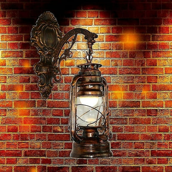 Vintage Led Wall Lamp Barn Lantern Retro Coal Oil Wall Light European Antique Style