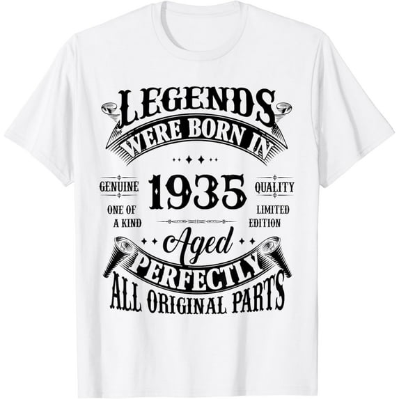 Vintage Legend Born In 1935 90th Birthday Tee 90 Years Old T-Shirt