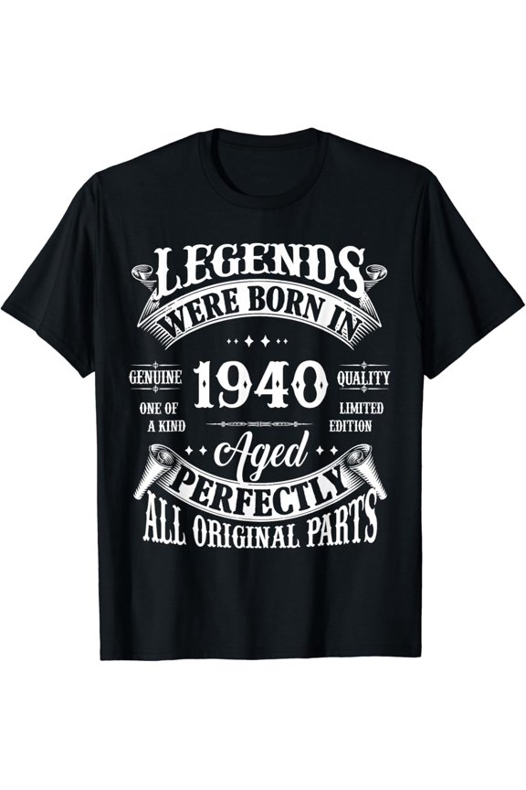 Vintage Legend Born In 1940 84Th Birthday Tee 84 Years Old T-Shirt