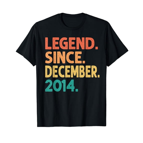 Vintage Legend Since December 2014 T-Shirt for Memorable Birthday Celebrations