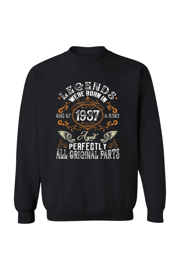 Vintage Legend Were Born In 1937 88 Years Old 88th Birthday Decorations Men Women Crewneck Pullover Sweatshirt