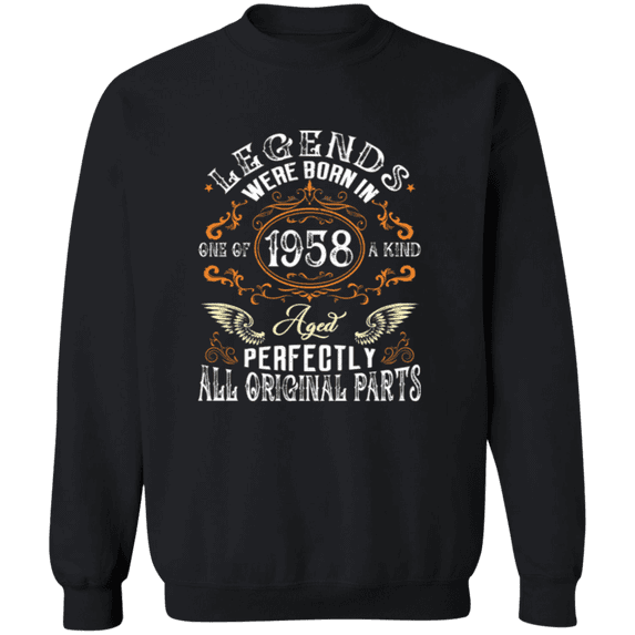 Vintage Legend Were Born In 1958 67 Years Old 67th Birthday Decorations Men Women Crewneck Pullover Sweatshirt