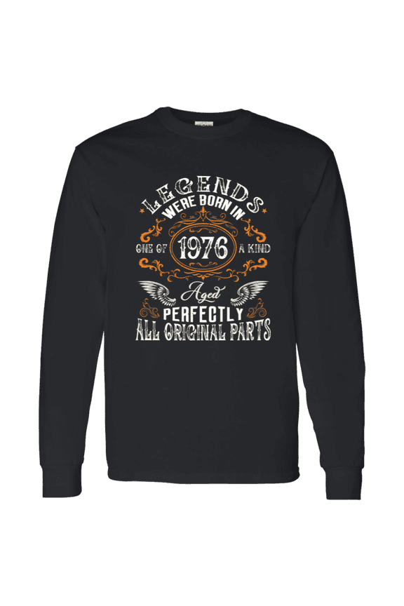 Vintage Legend Were Born In 1976 49 Years 49Th Birthday Decorations Men Women Long Sleeve Shirt