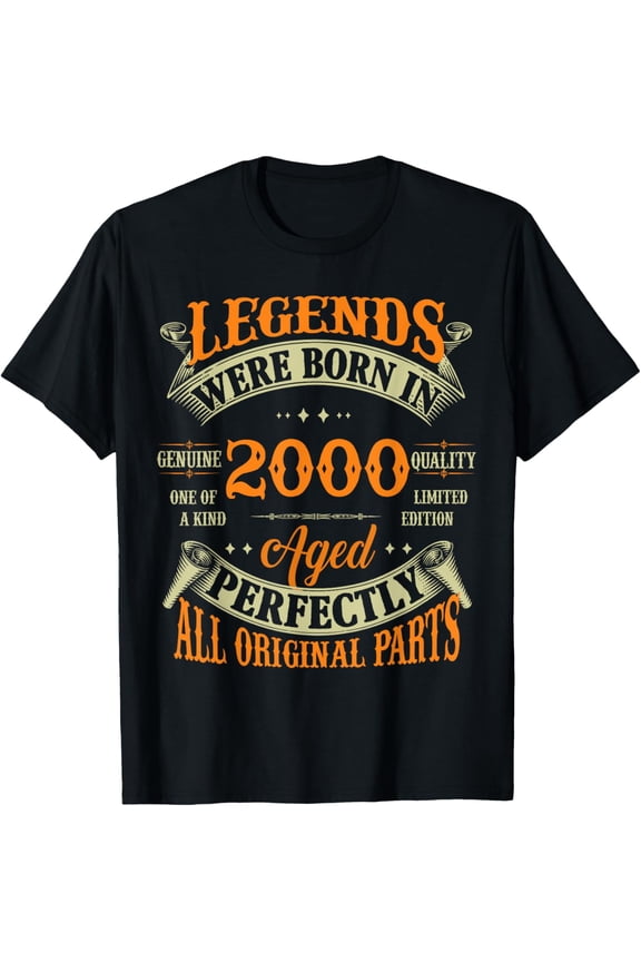 Vintage Legends Born In 2000 24 Years Old T-Shirt mens t shirt,black,women,funny,misfits,men,journey