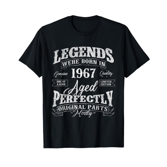 Vintage Legends Born in 1967 T-Shirt - Genuine Limited Edition Birthday Gift