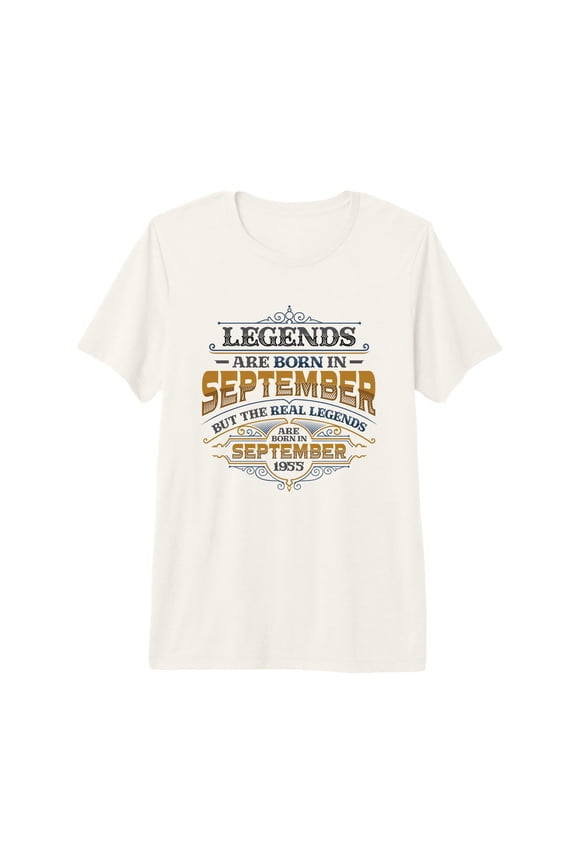 Vintage Legends Born in September 1955 Women's Birthday Premium Tri-Blend T-Shirt for Timeless Celebrations