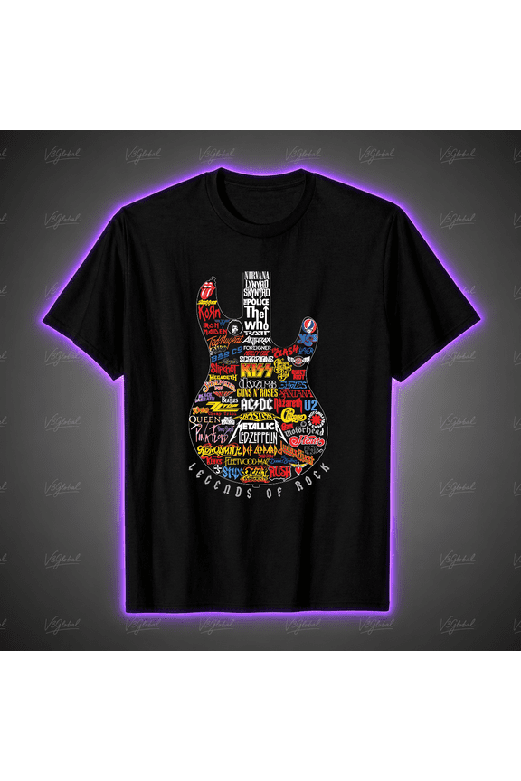 Vintage Legends Of Rock Guitar Music Band Tribute Unisex T-Shirt V13617, S-5XL
