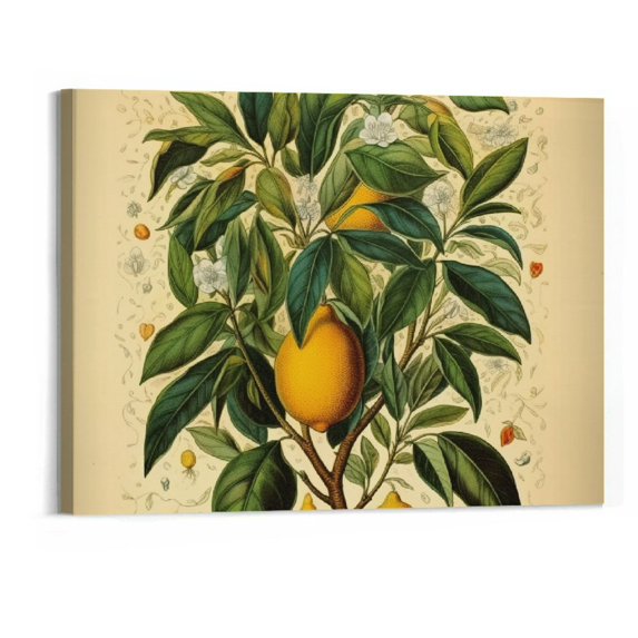 Vintage Lemon Botanical Farmhouse Wall Art Poster Print:20×16in Unframed Boho Flower Decoration Prints, Nature Pictures, Aesthetic Floral Posters for Bedroom, Bathroom, Kitchen &amp; Office Decor