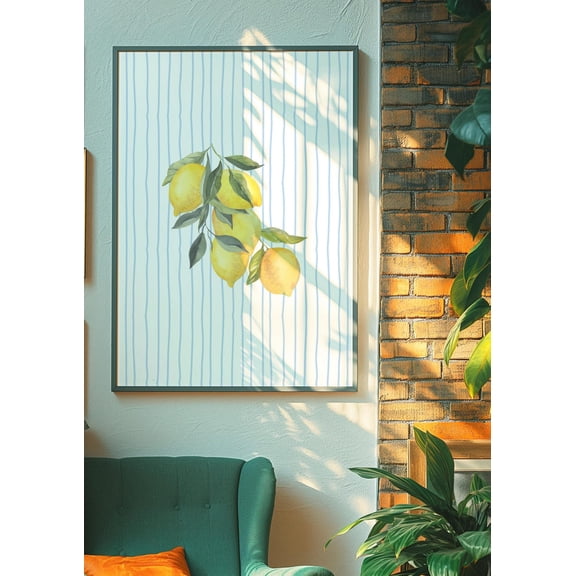 Vintage Lemon Botanical Kitchen Decor Wall Art