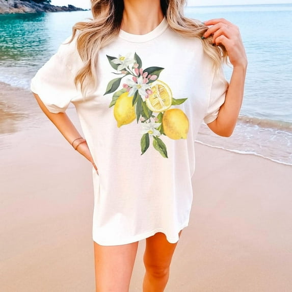 Vintage Lemon Graphic Tee, Retro Citrus Fruit Shirt, Aesthetic Summer T-Shirt, Fresh Organic Vibe Tee, Aesthetic Fruit Shirt