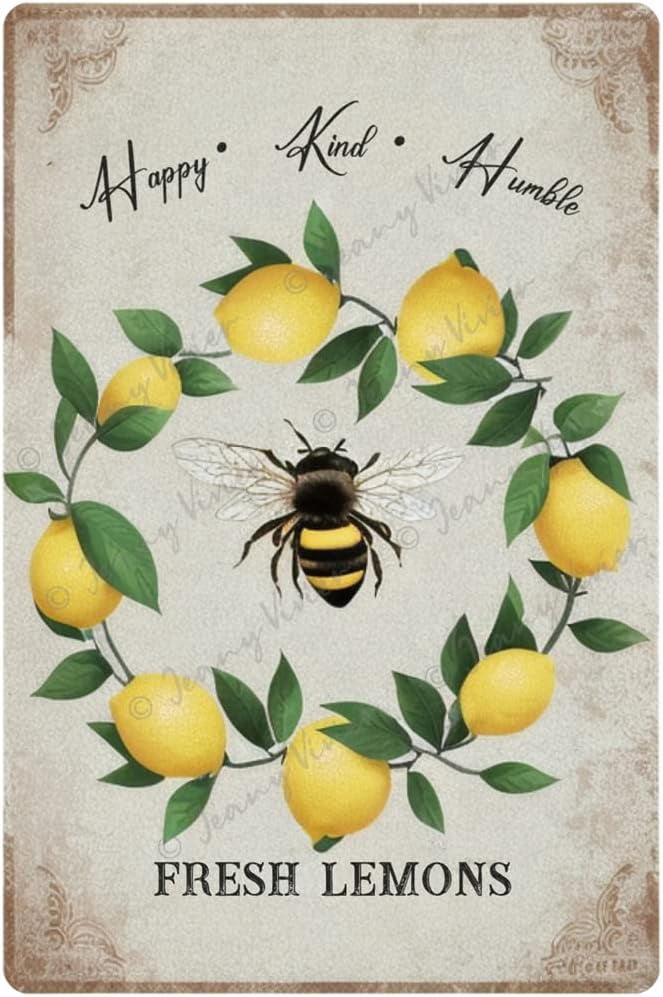 Vintage Lemon Kitchen Decor, Be Humble Be Kind Signs for Street, Home ...