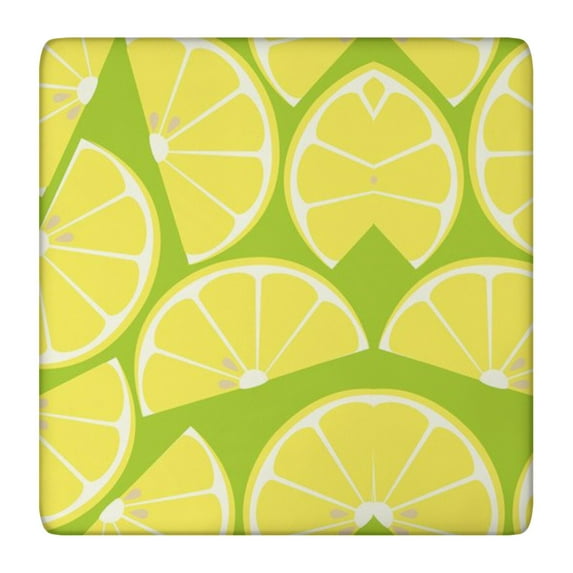 Vintage Lemon Pattern Tablecloth Yellow Fruit Print Cute Retro Style with Fresh Floral Accent