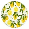 thumbnail image 1 of Vintage Lemon Pattern Tablecloth Yellow Fruit Print Cute Retro Style with Fresh Floral Accent, 1 of 7