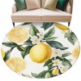 thumbnail image 1 of Vintage Lemon Round Area&nbsp;Rug 6ft Fruit Leaf Floral Watercolor Country Pastoral Non-Slip&nbsp;Washable Circle Rugs Soft Felt Indoor Floor Mat for Bedroom Kitchen Living Room Bathroom, 1 of 9