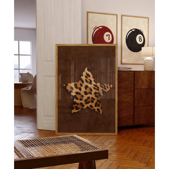 Vintage Leo.Pard Print Star Wall Art Print Trendy Decor Home Decor Office Wall Art