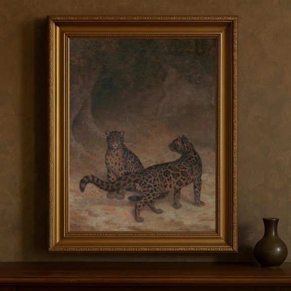 Vintage Leopard Art Print Poster 19th Century Wildlife, Size 16x24 UNFFRAMED F03.1.7l1017