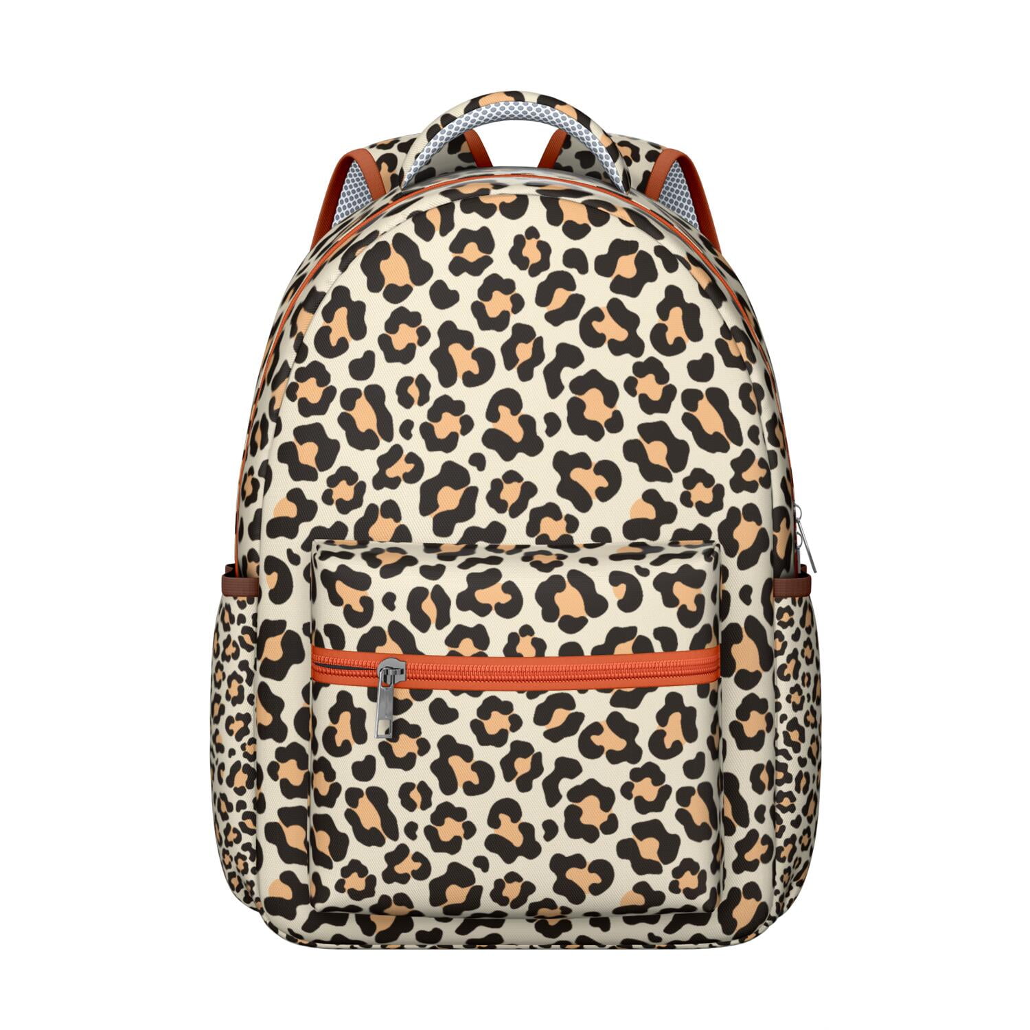 Vintage Leopard Print Backpack Tropical Style Cheetah Pattern
