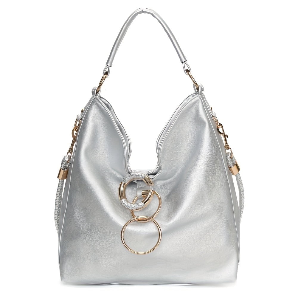 Capamaster Vintage Leopard Print Hobo Bag Retro Large Capacity Women's Fashion Handbag Shoulder Bag & Tote Purse(Silver)