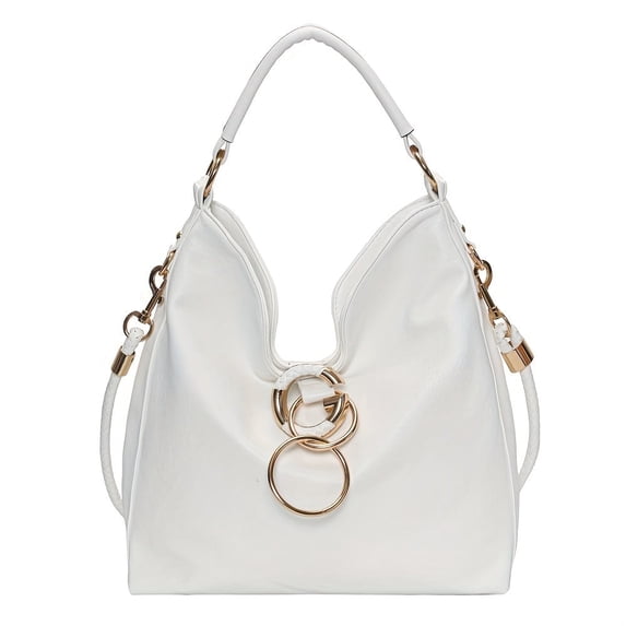 Vintage Leopard Print Hobo Bag Retro Large Capacity Women's Fashion Handbag Shoulder Bag & Tote Purse(White)