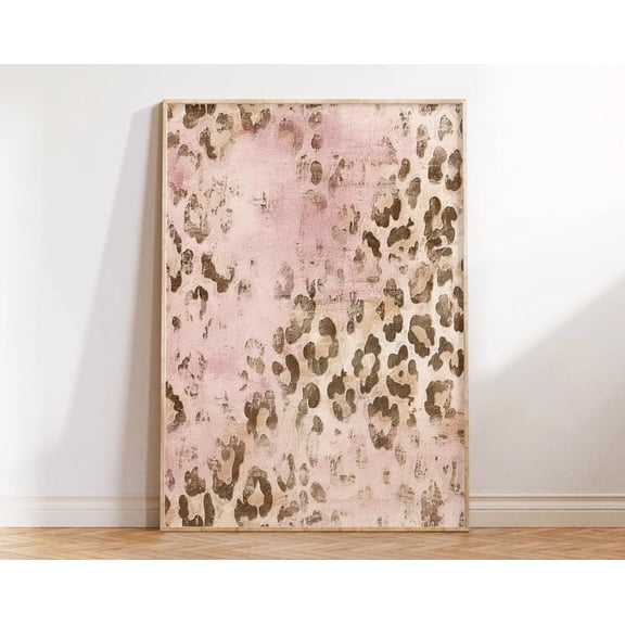 Vintage Leopard Print, Leopard Pattern, Cheetah Wall Art, Textured Wall Print, Blush Pink Art, Aesthetic Apartment Decor, Wall Art, Modern Wall Decor, 8x12 UNFRAMED