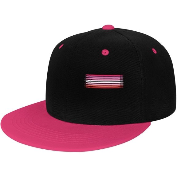 Vintage Lesbian LGBT Flag Trucker Hat Baseball Cap Gift Women Men Dad Hat Adjustable Snapback Hat Cowboy Hat White