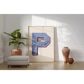 Vintage Letter P Typography Poster For Eclectic Room Decor