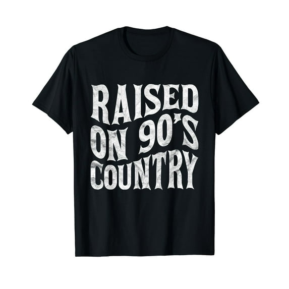 Vintage Letter Print Men Women Raised On 90’s Country Music T-Shirt