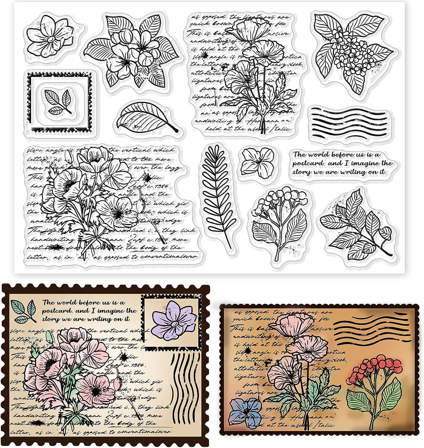 ORIGACH 9 Sheets Plants and Flowers Clear Stamps Silicone Transparent  Stamps for Card Making Decoration and DIY Scrapbooking - Yahoo Shopping