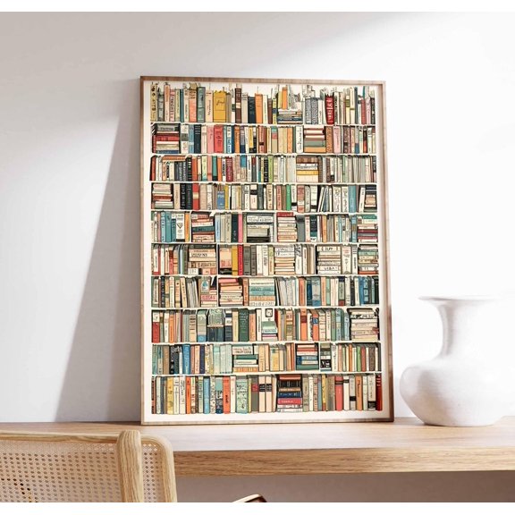 Vintage Library Book Reading Antique Retro Lovers Art Unframed Paper Print