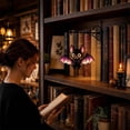 thumbnail image 1 of Vintage Library Lanterns Bookshelf Lamp, Ghost-Themed Decorative Bookend-Style Shelf Light, Warm LED Ambient Lighting, Battery Powered for Home Libraries and Reading Corners, 1 of 6