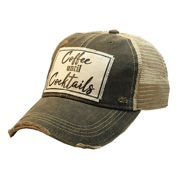 Vintage Life Coffee Until Cocktails Womens Trucker Hat Black Baseball Cap for Adults