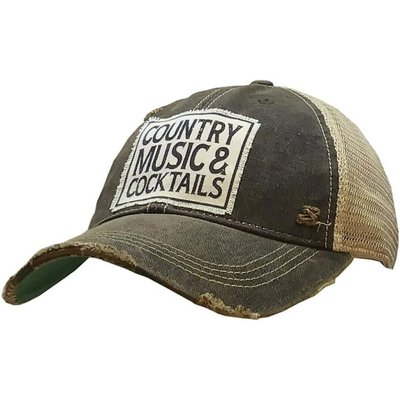 Vintage Life Country Music & Cocktails Women Trucker Hats - Cute Baseball Caps for Women or Girls with Funny Sayings