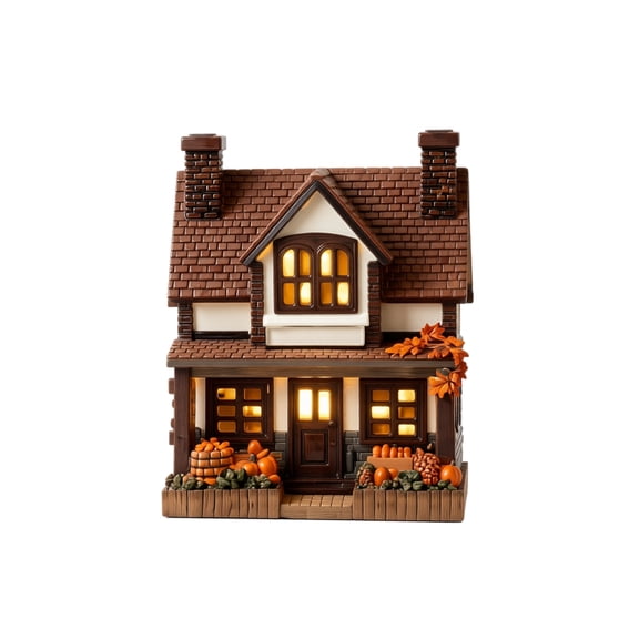 🎃🏡Vintage Light-Up Pumpkins Cottage (A)